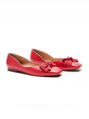 NWOB  C. Paravano Red Eva Bow Ballerina Flats